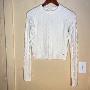 Guess White Cable Knit Sweater